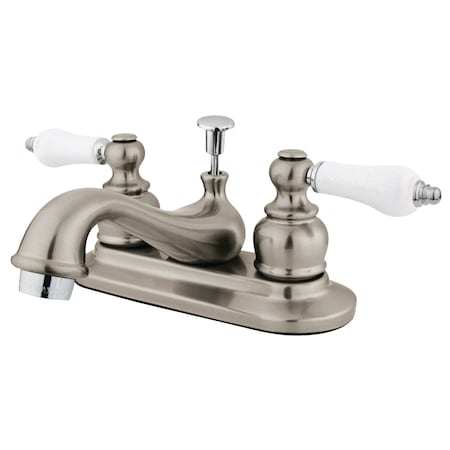 Kingston Brass 4" Centerset Bathroom Faucet, Brushed Nickel/Chrome KB607B